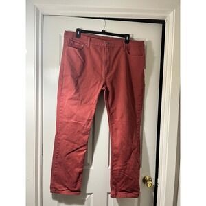 Levis 511 Slim Fit Jeans Mens 42x32 Brick Red Terracotta Stretch Denim Pants